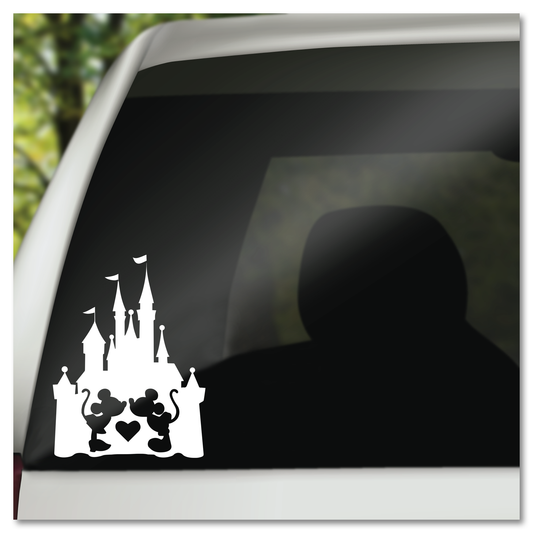 Mickey Minnie Kiss in Disney Castle Vinyl Decal Sticker