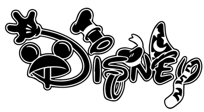 Disney Characters Word Vinyl Decal Sticker