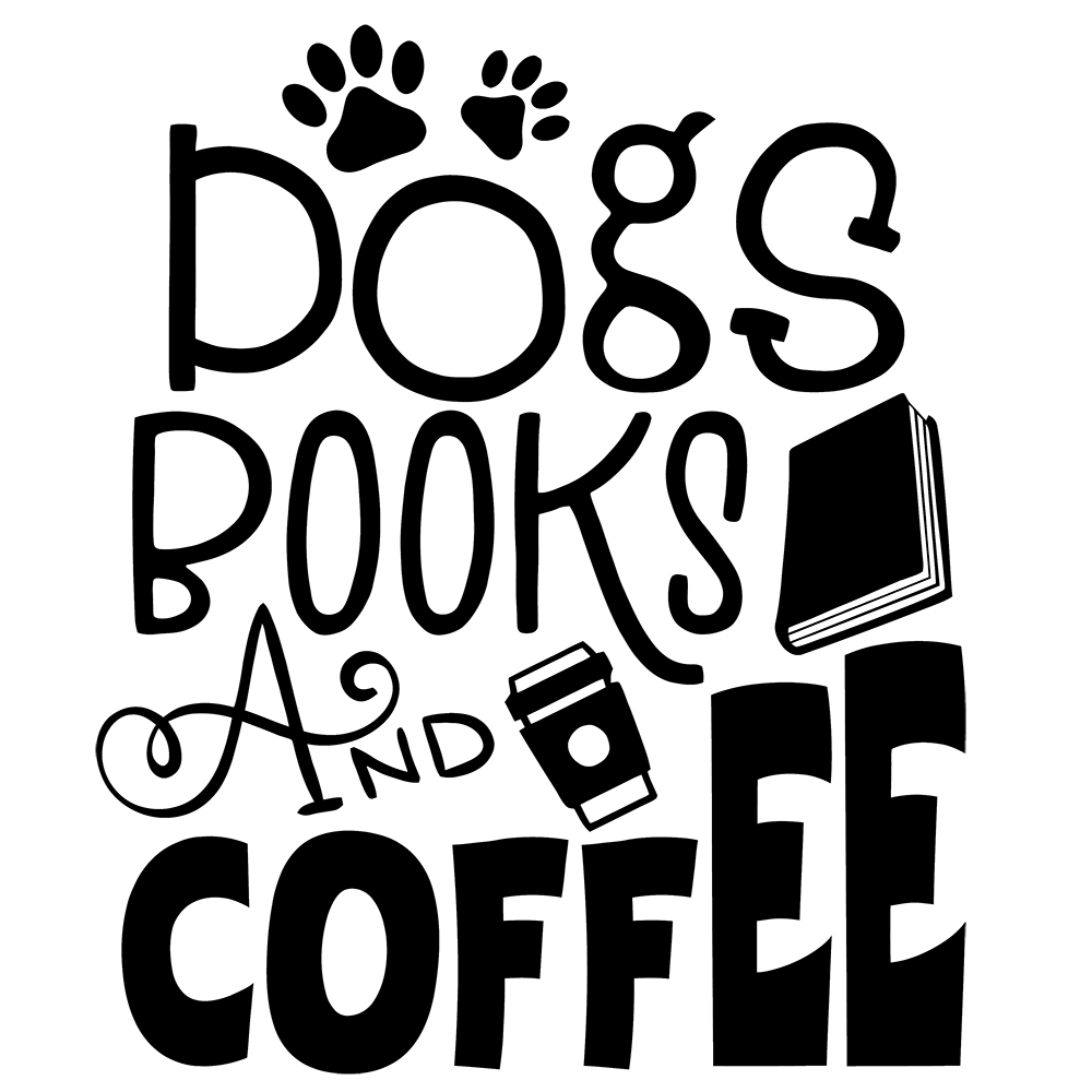 Dogs, Books and Coffee Vinyl Decal Sticker