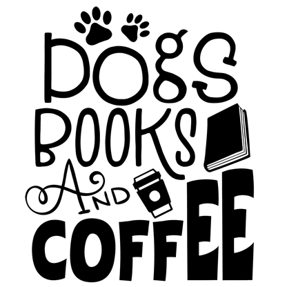 Dogs, Books and Coffee Vinyl Decal Sticker