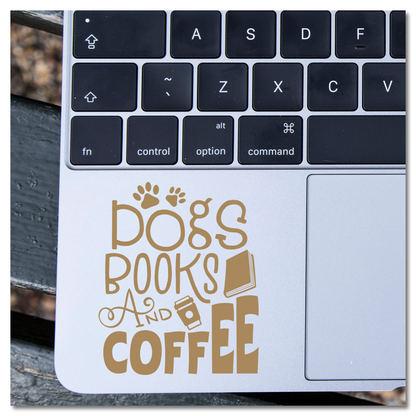 Dogs, Books and Coffee Vinyl Decal Sticker