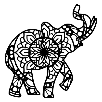 Olifant Mandala Vinyl Decal Plakker