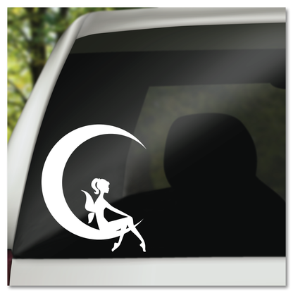 Crescent Moon Fairy Vinyl Decal Sticker