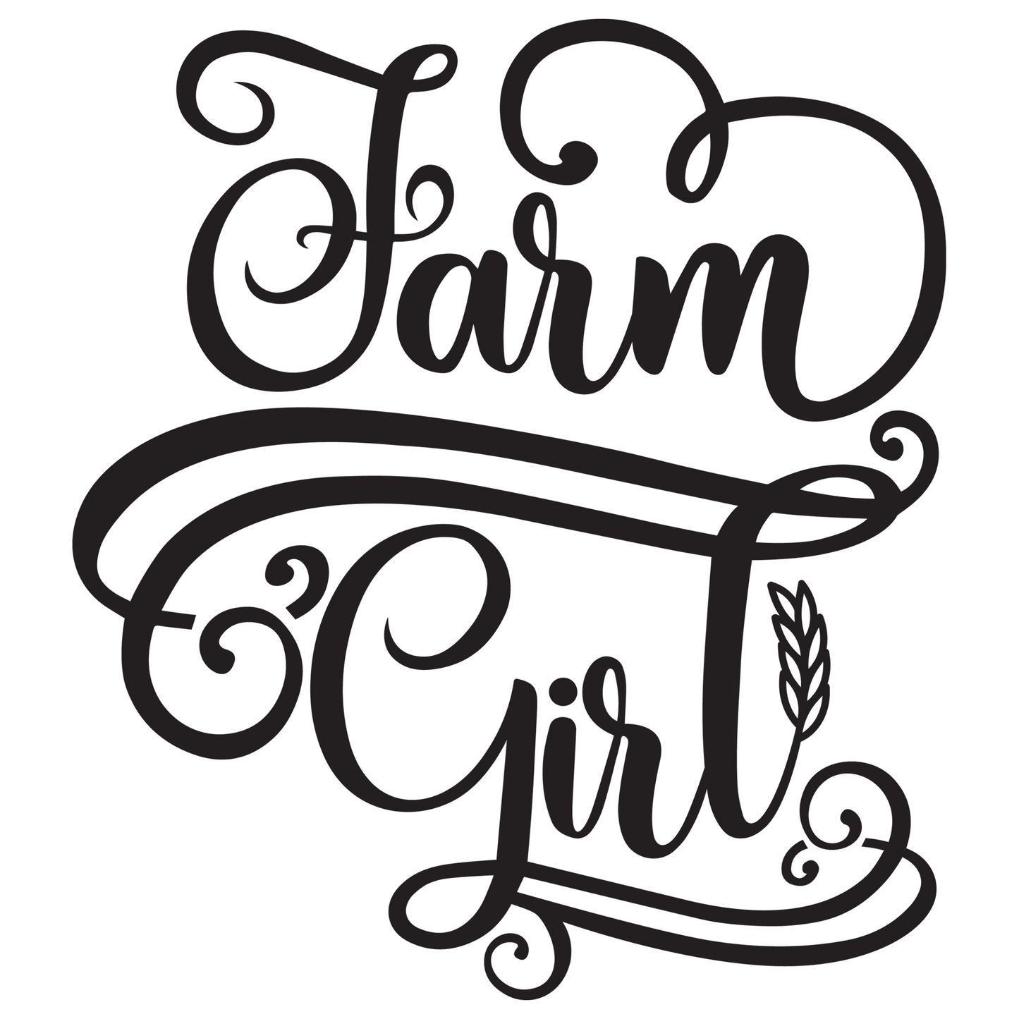 Farm Girl with Wheat Vinyl Decal Sticker