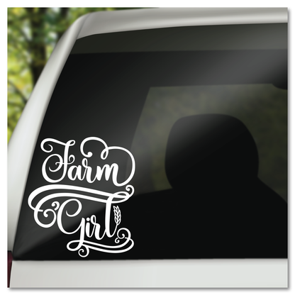 Farm Girl with Wheat Vinyl Decal Sticker