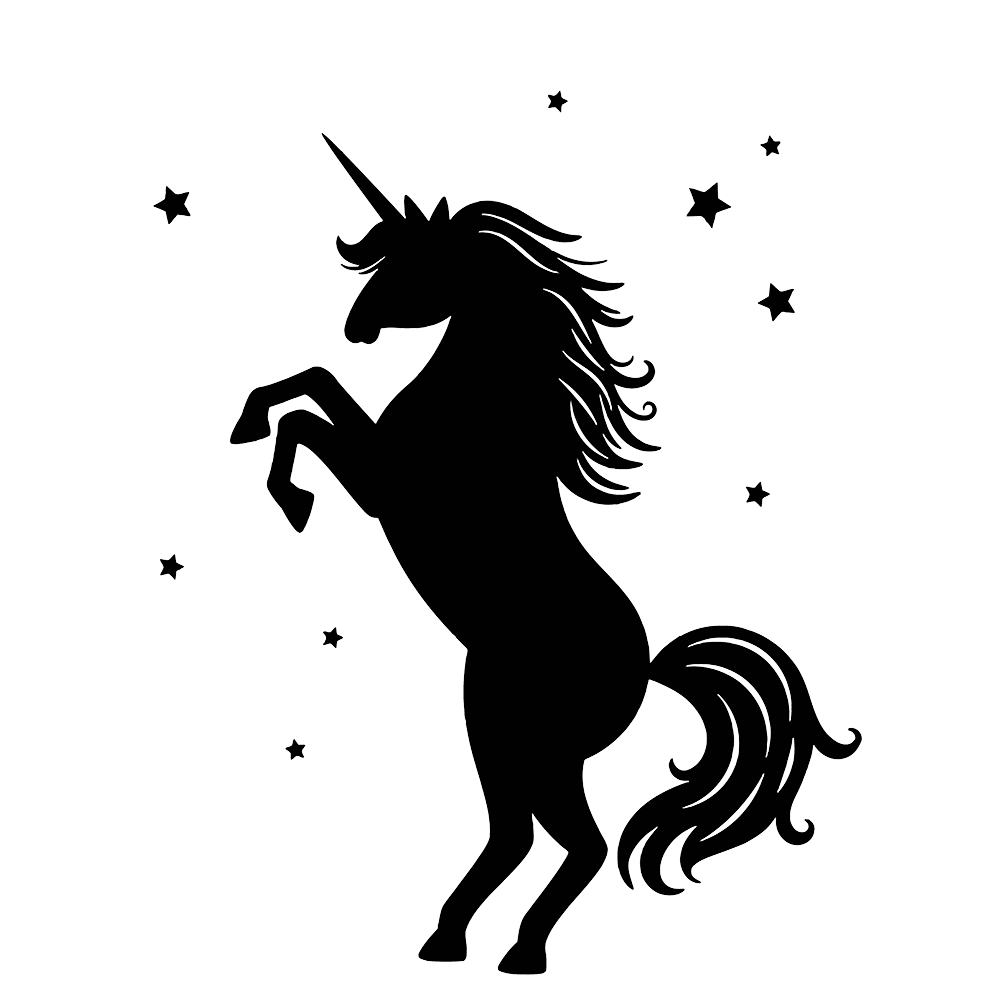 Unicorn and Stars Vinyl Decal Sticker