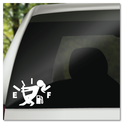 Empty Gas Tank Female Vinyl Decal Sticker