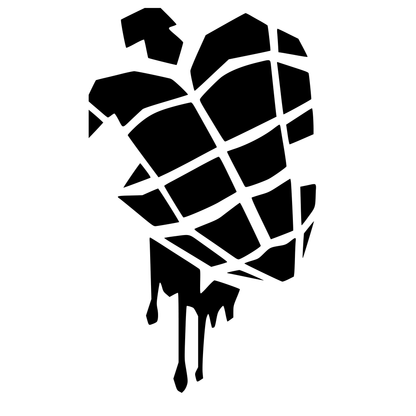 Green Day Heart Grenade Vinyl Decal Sticker