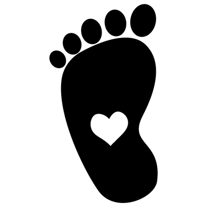 Heart Foot Print Vinyl Decal Sticker