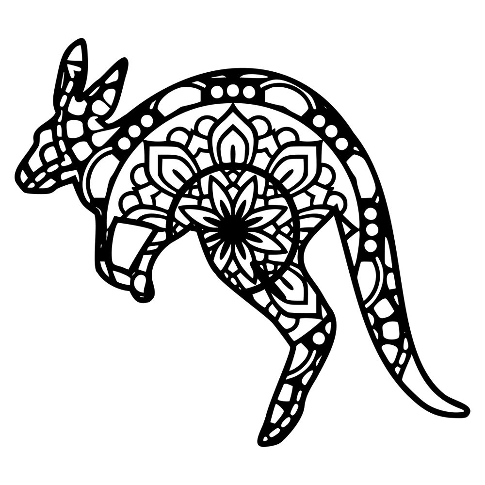 Kangaroo Mandala Vinyl Decal Sticker