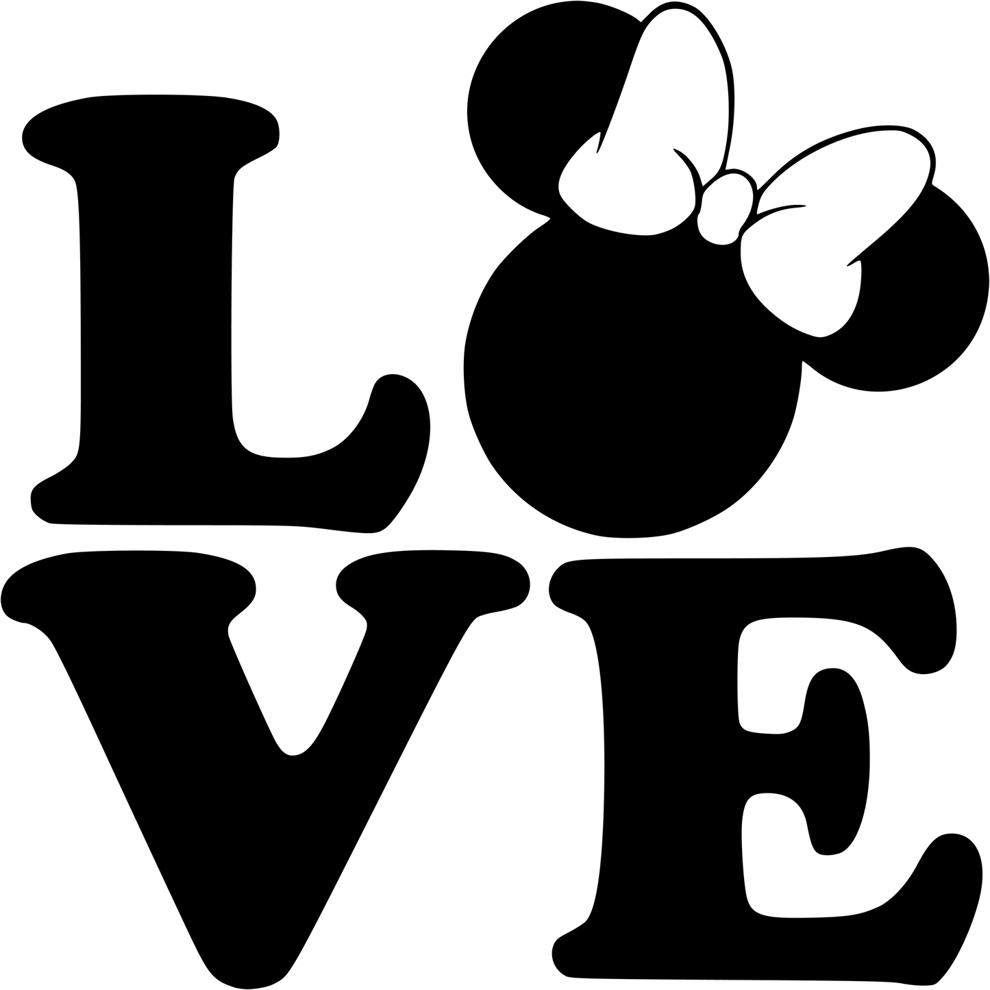 LOVE Minnie Mouse Icon Hidden Mickey Vinyl Decal Sticker