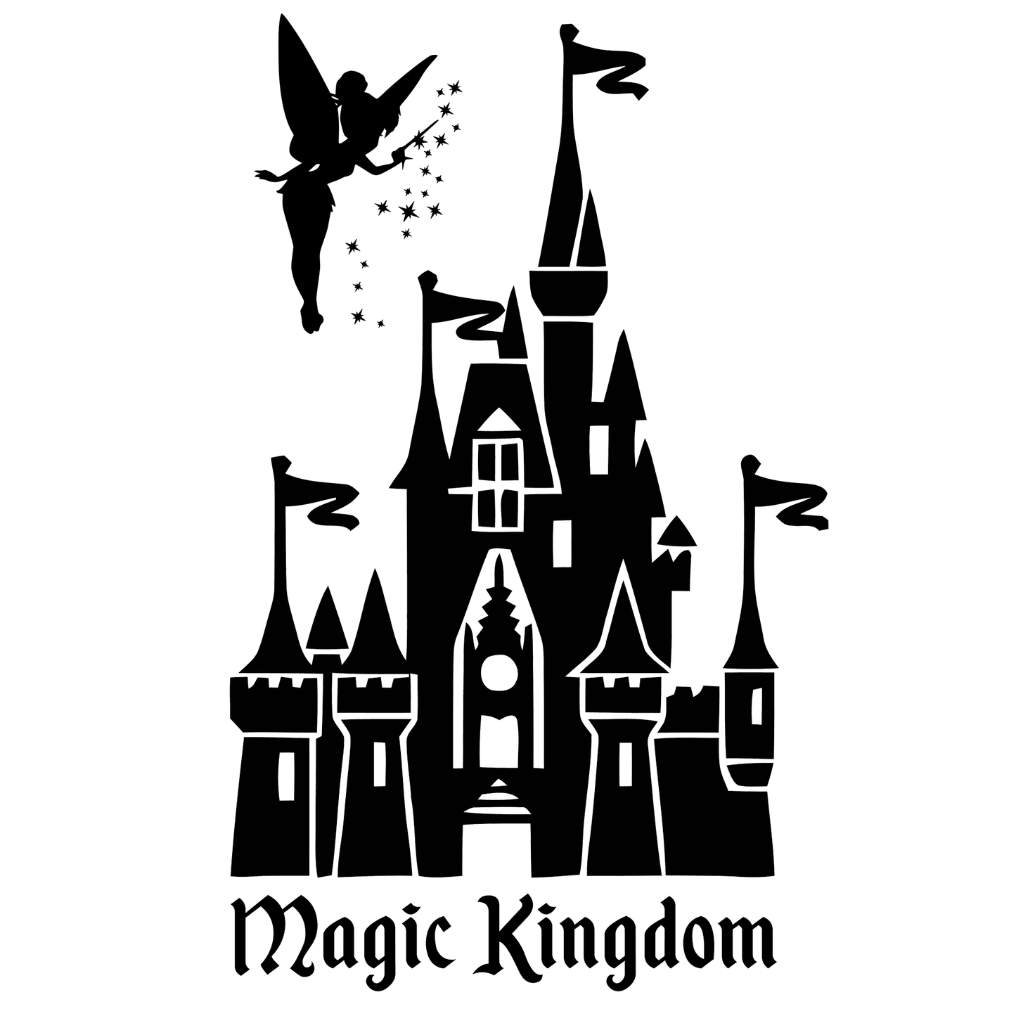 Disney Magic Kingdom Cinderella Castle Tinkerbell Vinyl Decal Sticker