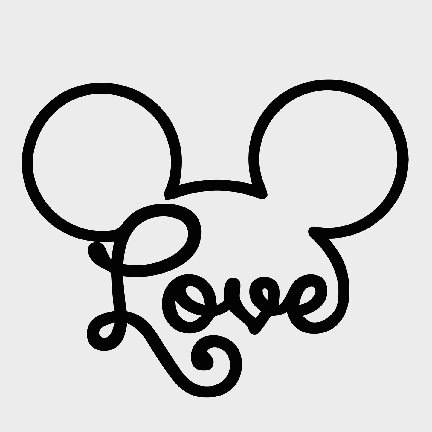 Mickey Mouse Ears Love Vinyl Decal Sticker