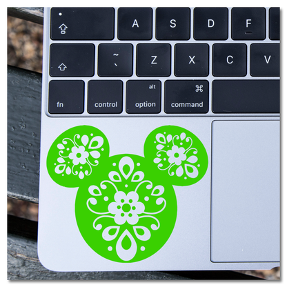 Hidden Mickey Floral Design Vinyl Decal Sticker