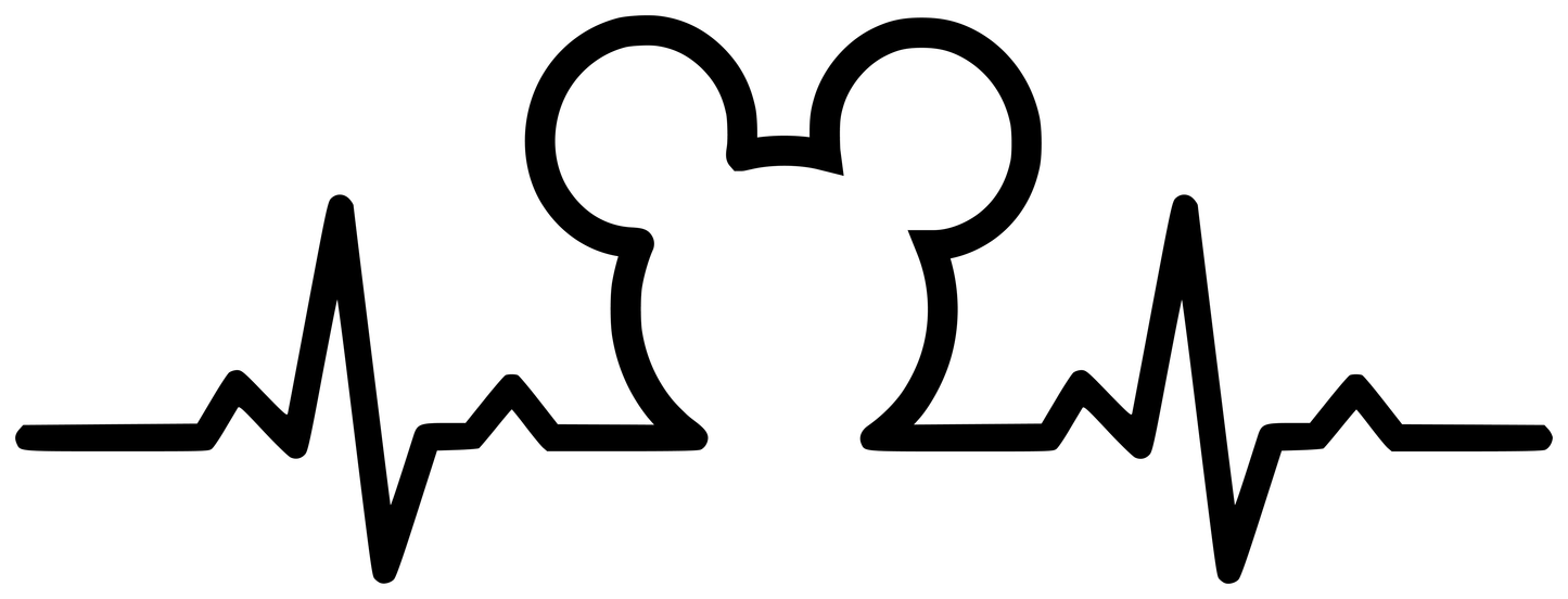 Hidden Mickey Heartbeat Vinyl Decal Sticker