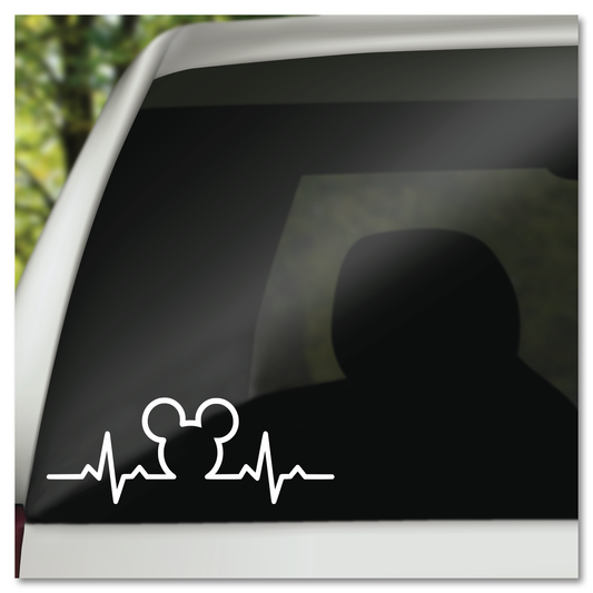 Hidden Mickey Heartbeat Vinyl Decal Sticker