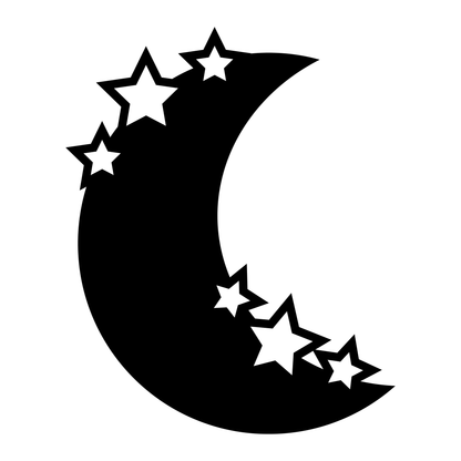 Crescent Moon with Stars Vinyl Decal Sticker