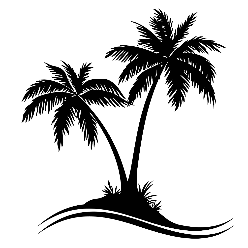 Palm Trees & Waves Vinyl Decal Sticker