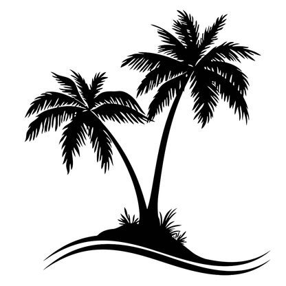 Palm Trees & Waves Vinyl Decal Sticker