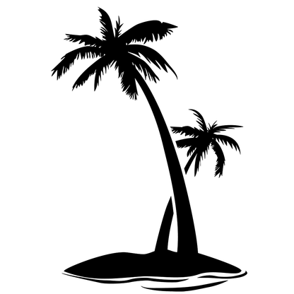 Palm Tree Island Vinyl Decal Sticker