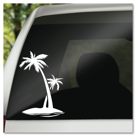 Palm Tree Island Vinyl Decal Sticker