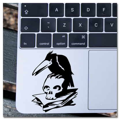 Raven on Skull &amp; Papers Vinyl Decal Sticker