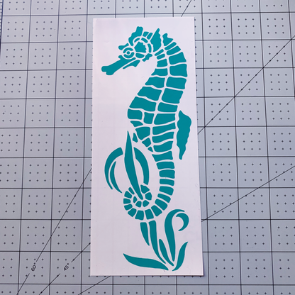 Seahorse Holding Seaweed Vinyl Decal Sticker