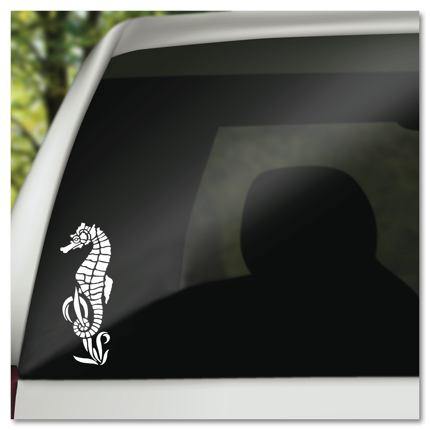 Seahorse Holding Seaweed Vinyl Decal Sticker