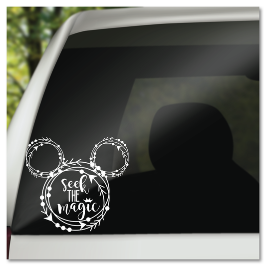Mickey Head Icon Boho Seek The Magic Vinyl Decal Sticker