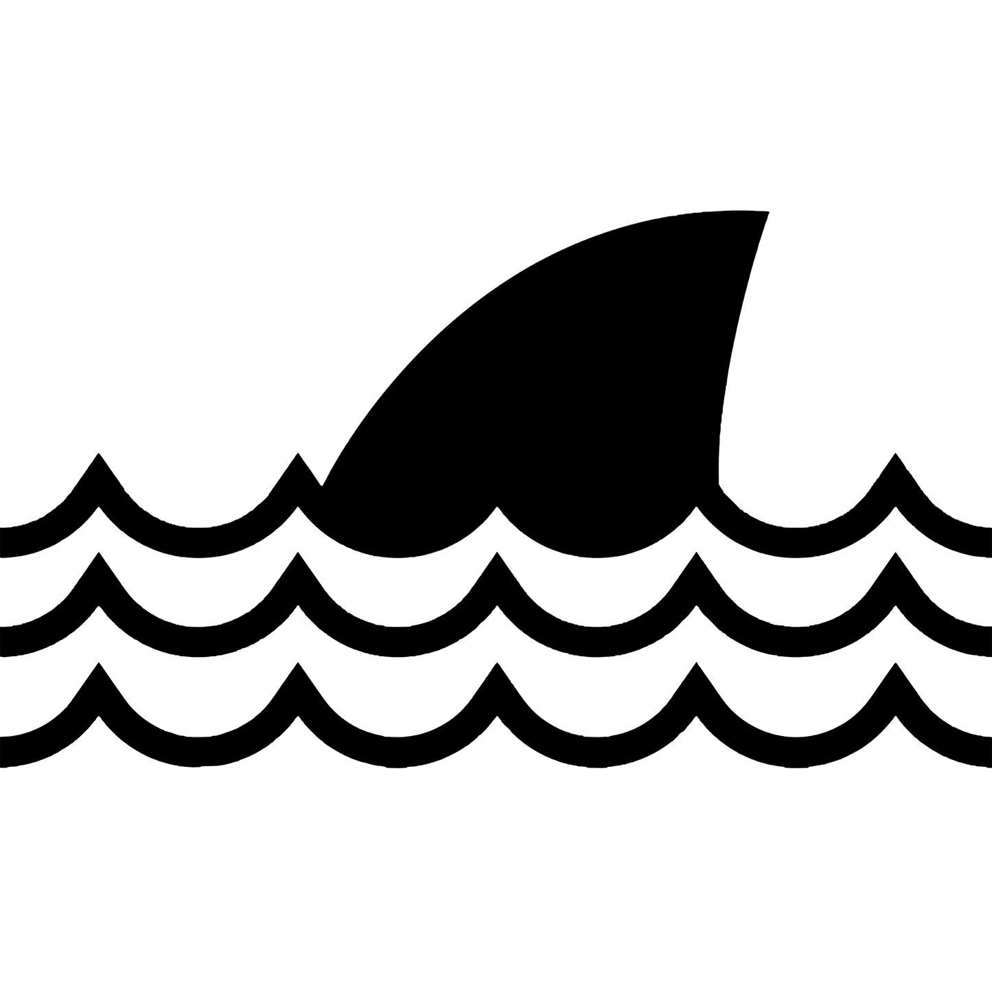 Shark Fin with Waves Vinyl Decal Sticker