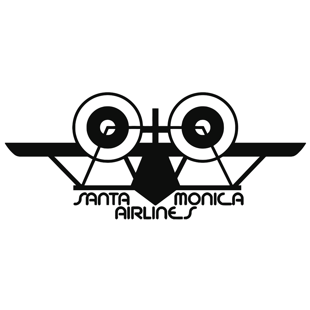 Santa Monica Airlines SMA Vliegtuig Vinyl Decal Sticker