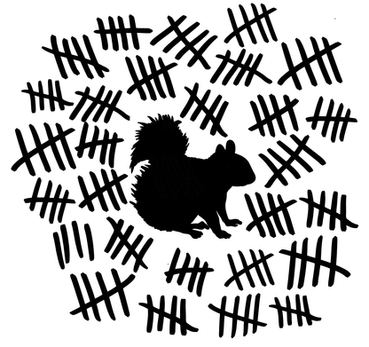 Crazy Squirrel Tally Vinyl Decal Sticker