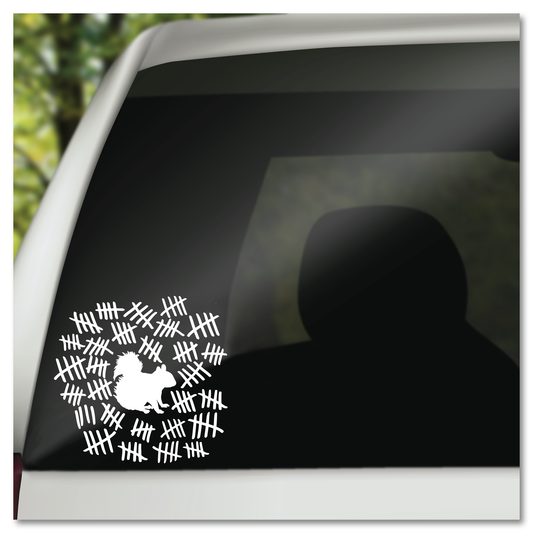 Crazy Squirrel Tally Vinyl Decal Sticker