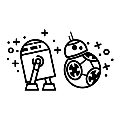 Star Wars Droids R2-D2 BB-8 Vinyl Decal Sticker