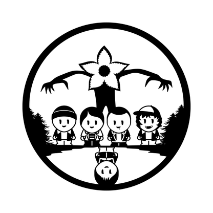 Stranger Things Chibi Kids & Demogorgon Vinyl Decal Sticker