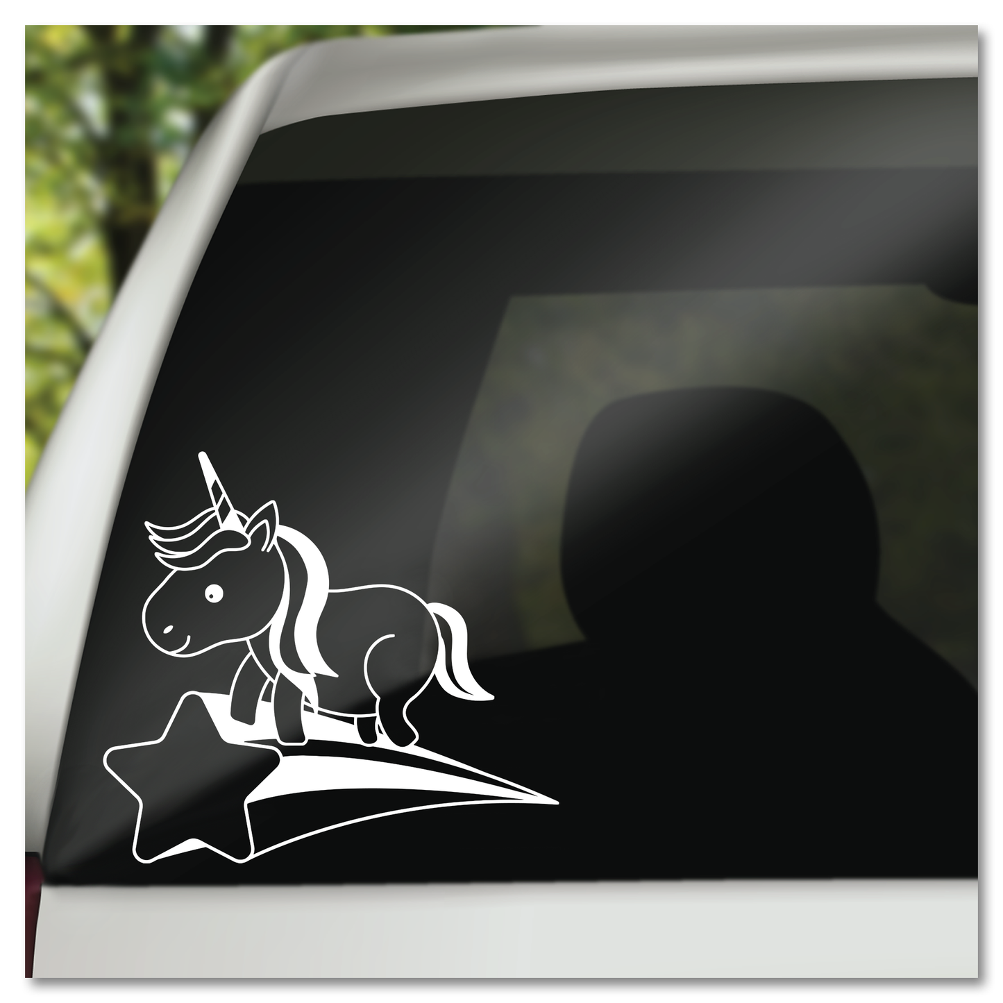 Cute Unicorn on a Star Vinyl Decal Sticker